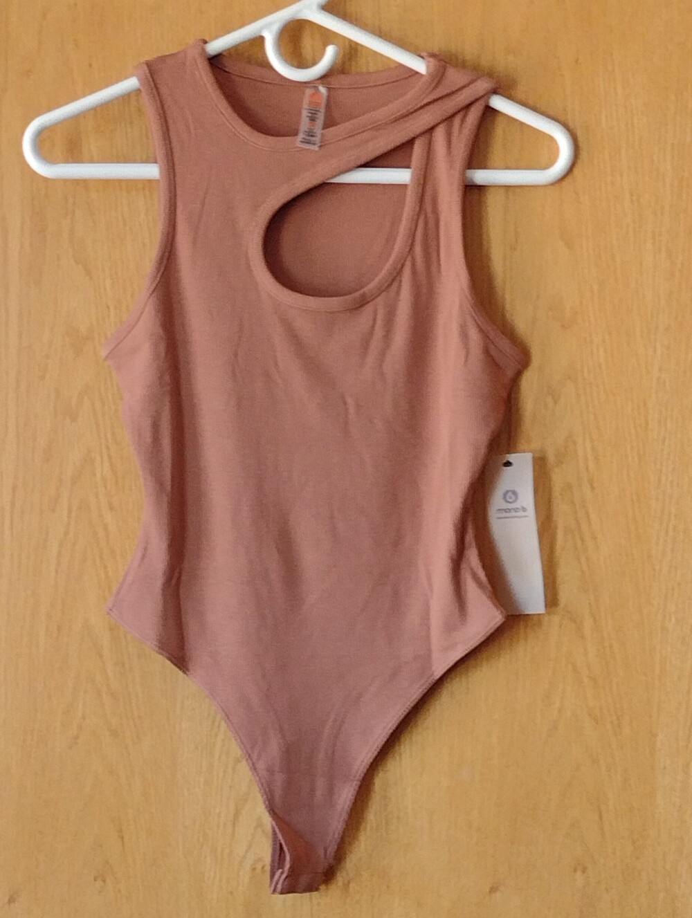 Mono B Keyhole Ribbed Bodysuit Size Medium